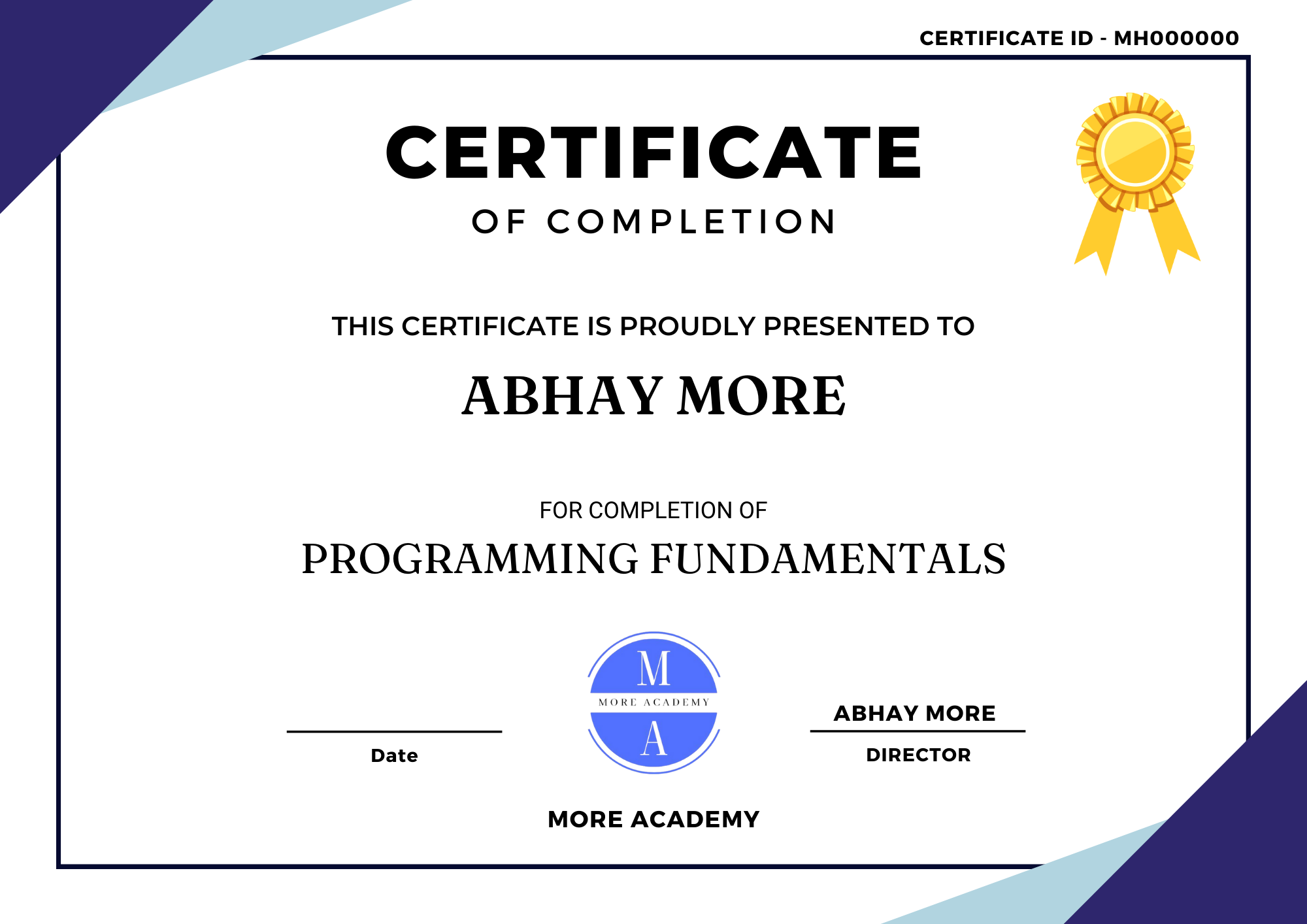 More Academy | Programing in Fundamental using C/C++/JAVA